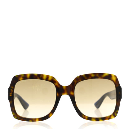 Gucci Acetate Square Frame Web Glitter Sunglasses GG0036S Brown Blue 2 of 7