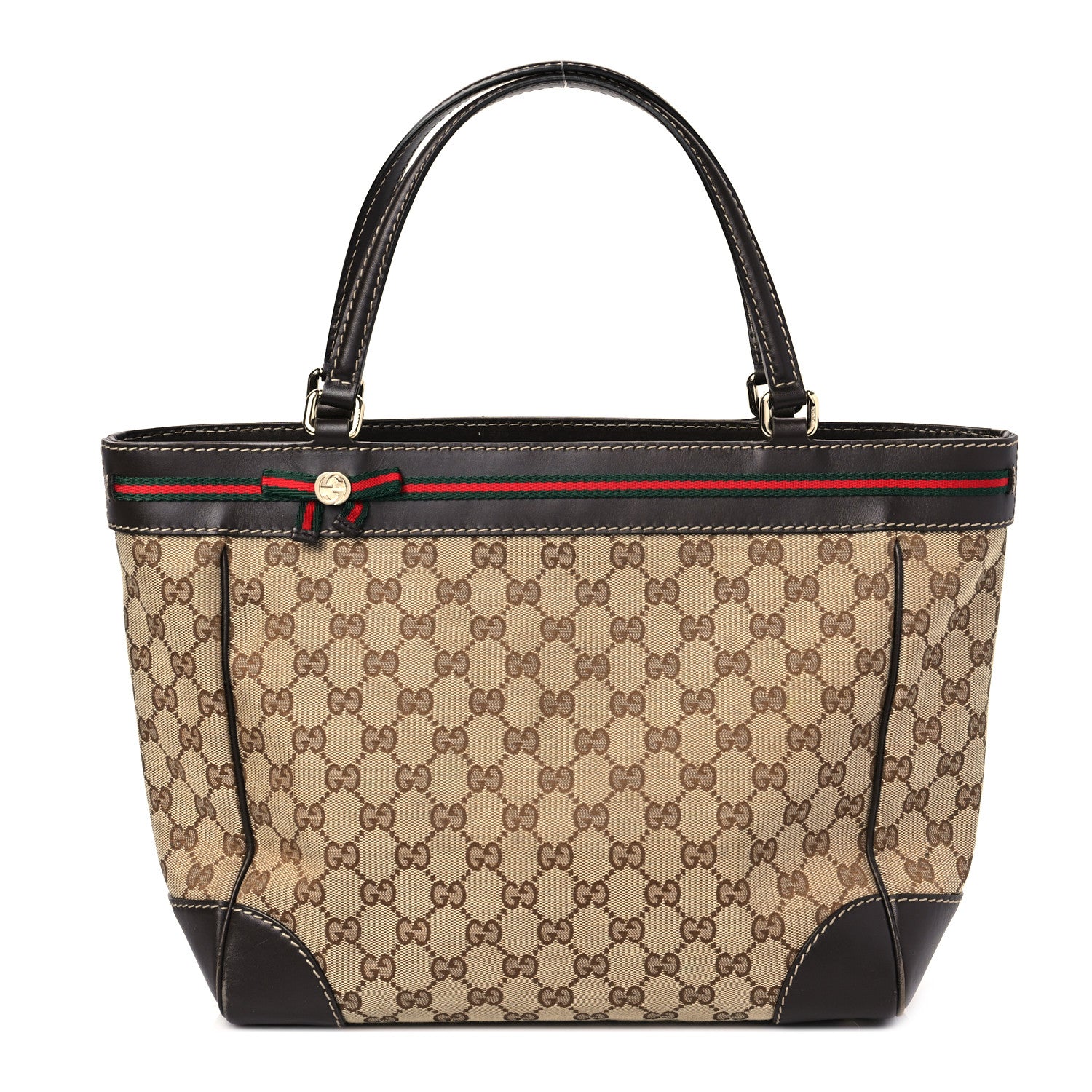 Gucci Monogram Web Medium Mayfair Tote Dark Brown 1 of 10