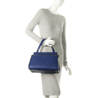 Celine Drummed Calfskin Small Edge Shoulder Bag Indigo 2 of 10
