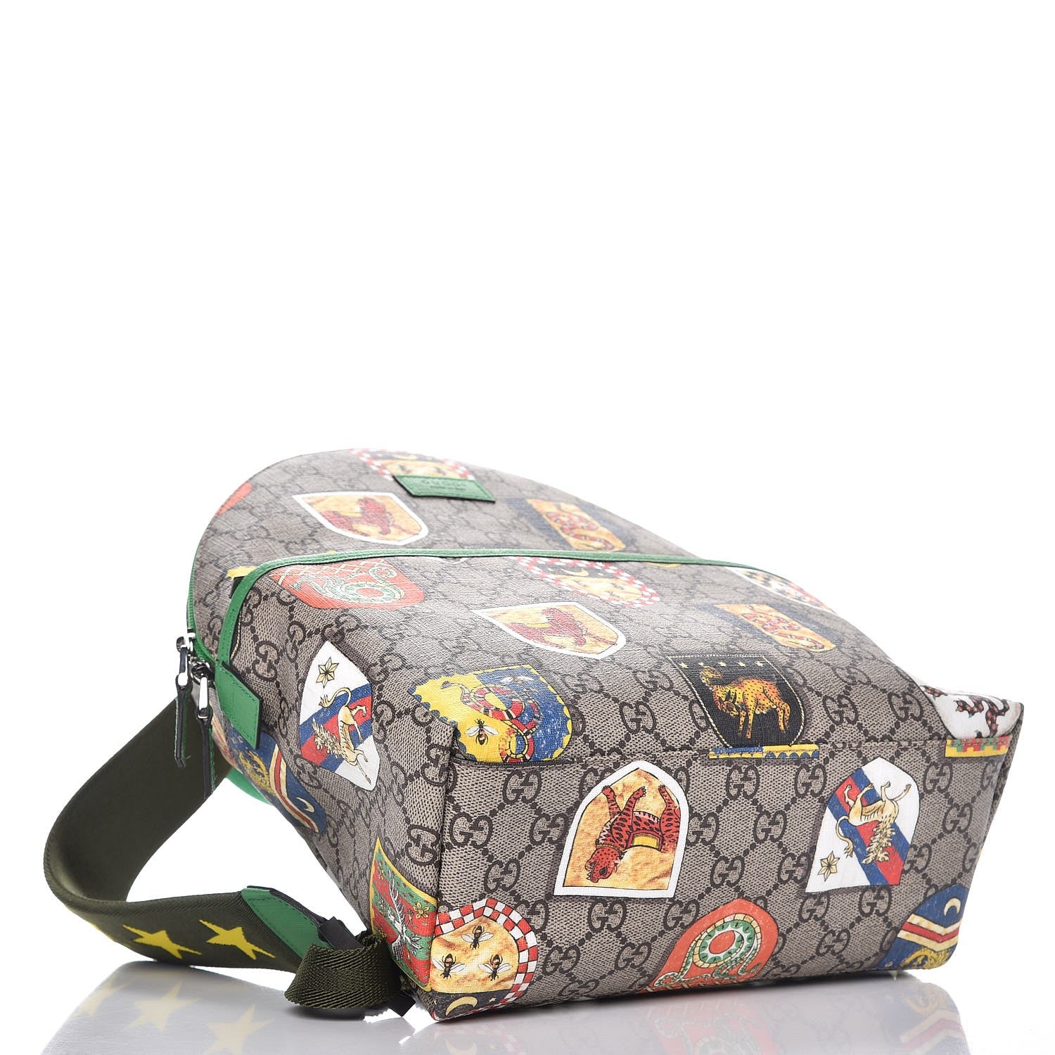 Gucci GG Supreme Monogram Children's Crests Backpack Green 4 of 9
