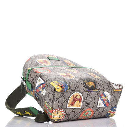 Gucci GG Supreme Monogram Children's Crests Backpack Green 4 of 9