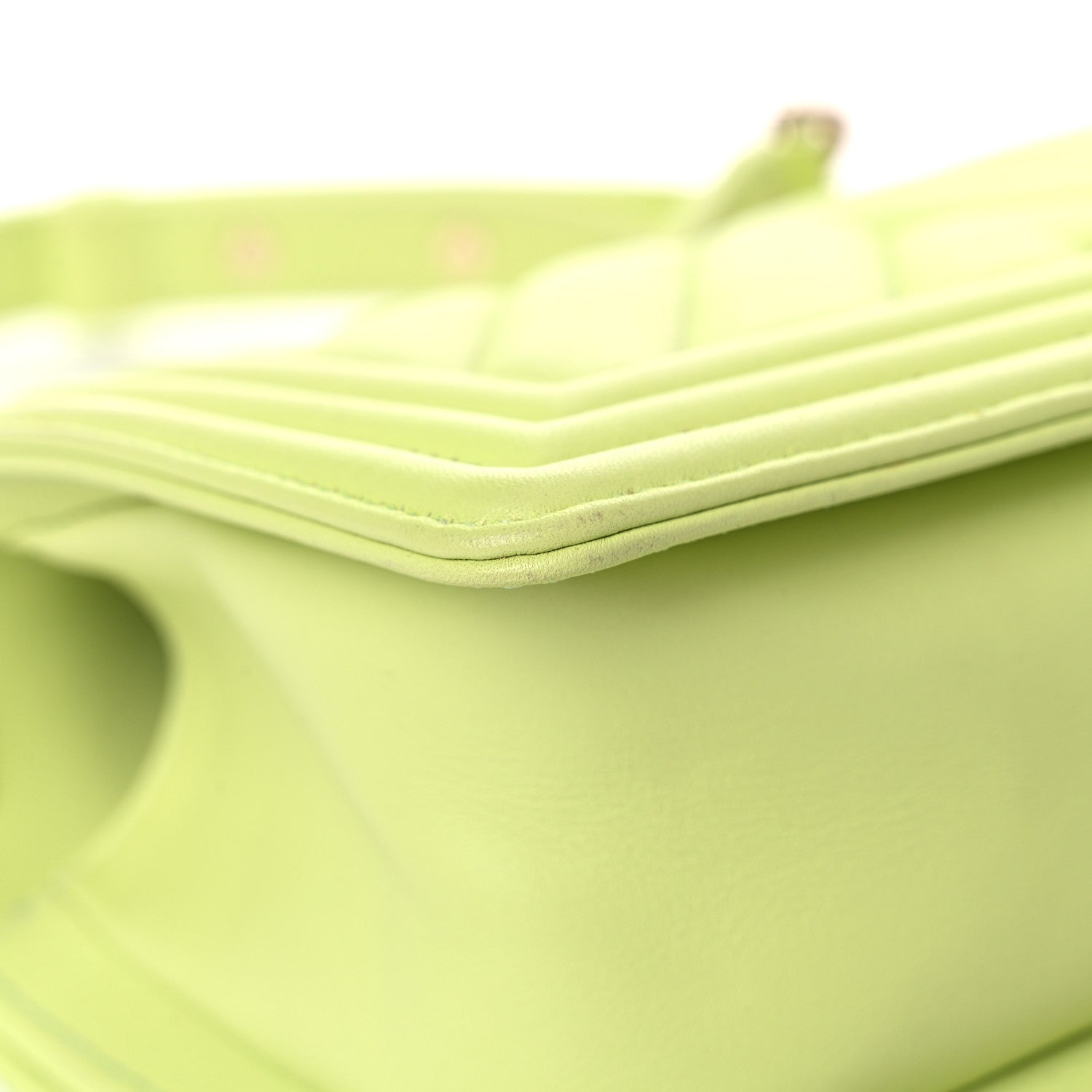 Chanel Calfskin Chevron Quilted Small Boy Flap Light Green 10 of 11