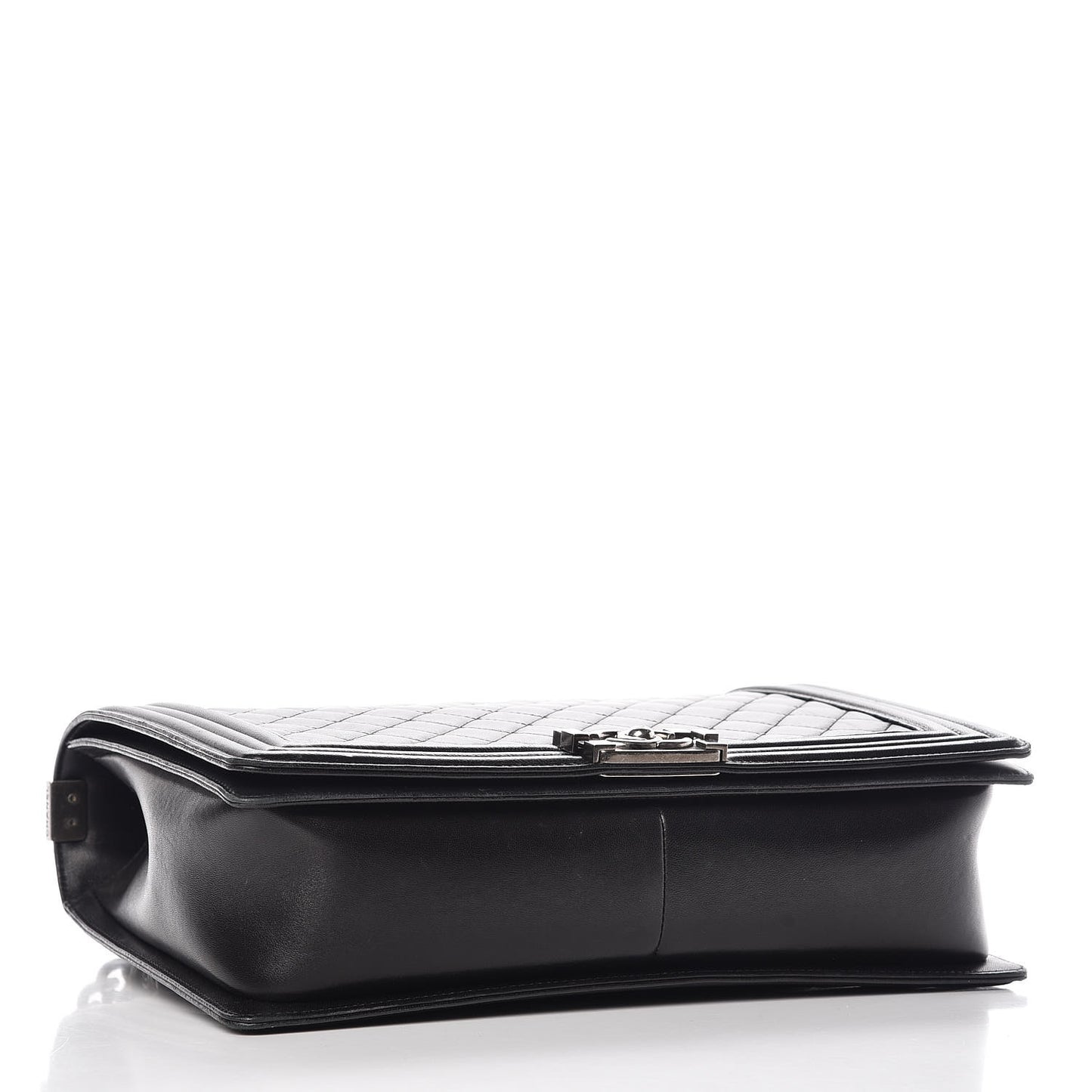 Lambskin Quilted Large Boy Flap Black