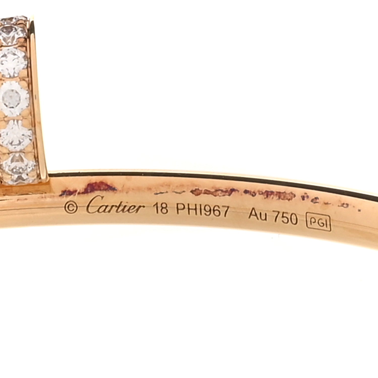 Cartier 18K Yellow Gold Diamond Small Juste Un Clou Bracelet 18 4 of 5