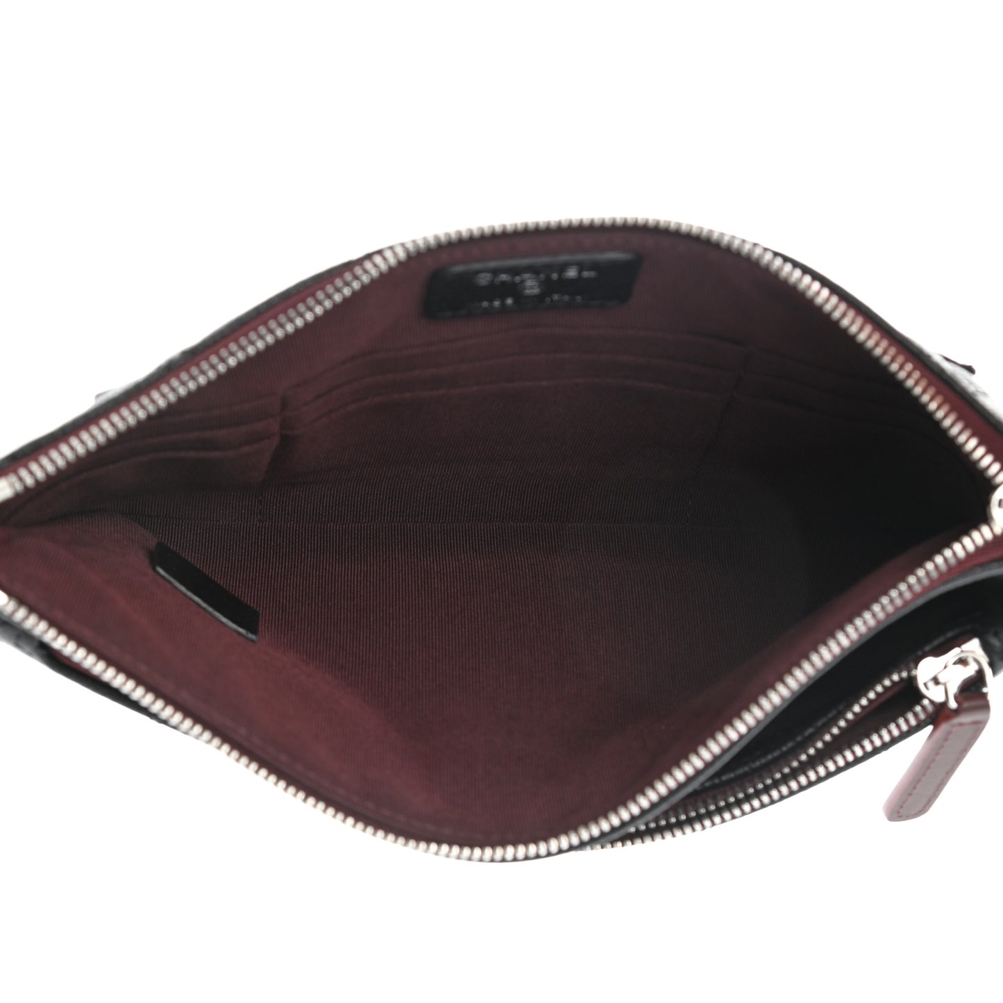 Caviar Quilted Double Zip Cosmetic Case Black