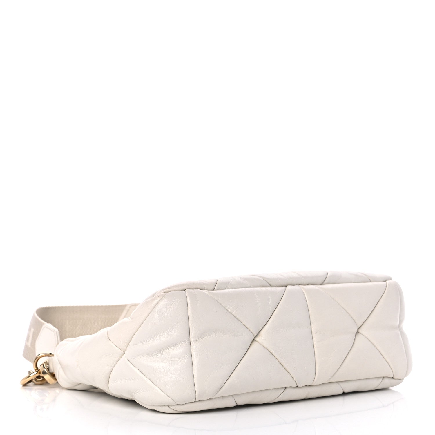 Prada Nappa Re-Nylon Triangle Quilted Patchwork System Shoulder Bag White 4 of 10