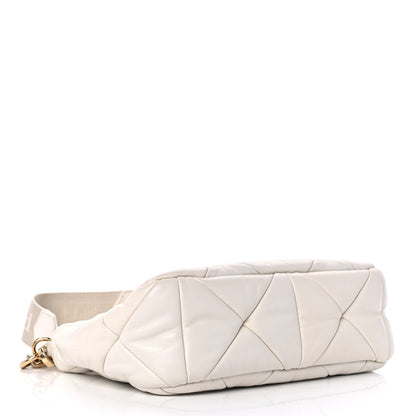 Prada Nappa Re-Nylon Triangle Quilted Patchwork System Shoulder Bag White 4 of 10