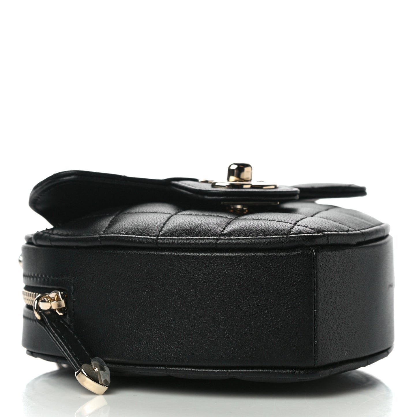 Lambskin Quilted CC In Love Heart Clutch With Chain Black