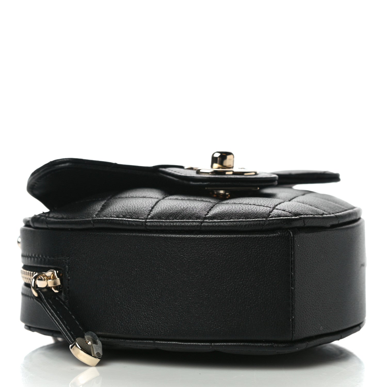 Chanel Lambskin Quilted CC In Love Heart Clutch With Chain Black 4 of 10