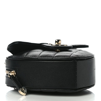 Chanel Lambskin Quilted CC In Love Heart Clutch With Chain Black 4 of 10