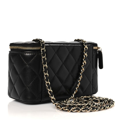 Chanel Lambskin Quilted Small Vanity Case With Chain Black 3 of 8