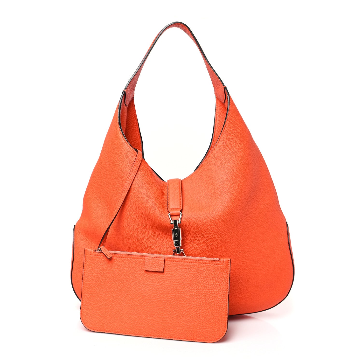 Gucci Soft Grained Calfskin Large Jackie Hobo Orange 1 of 10