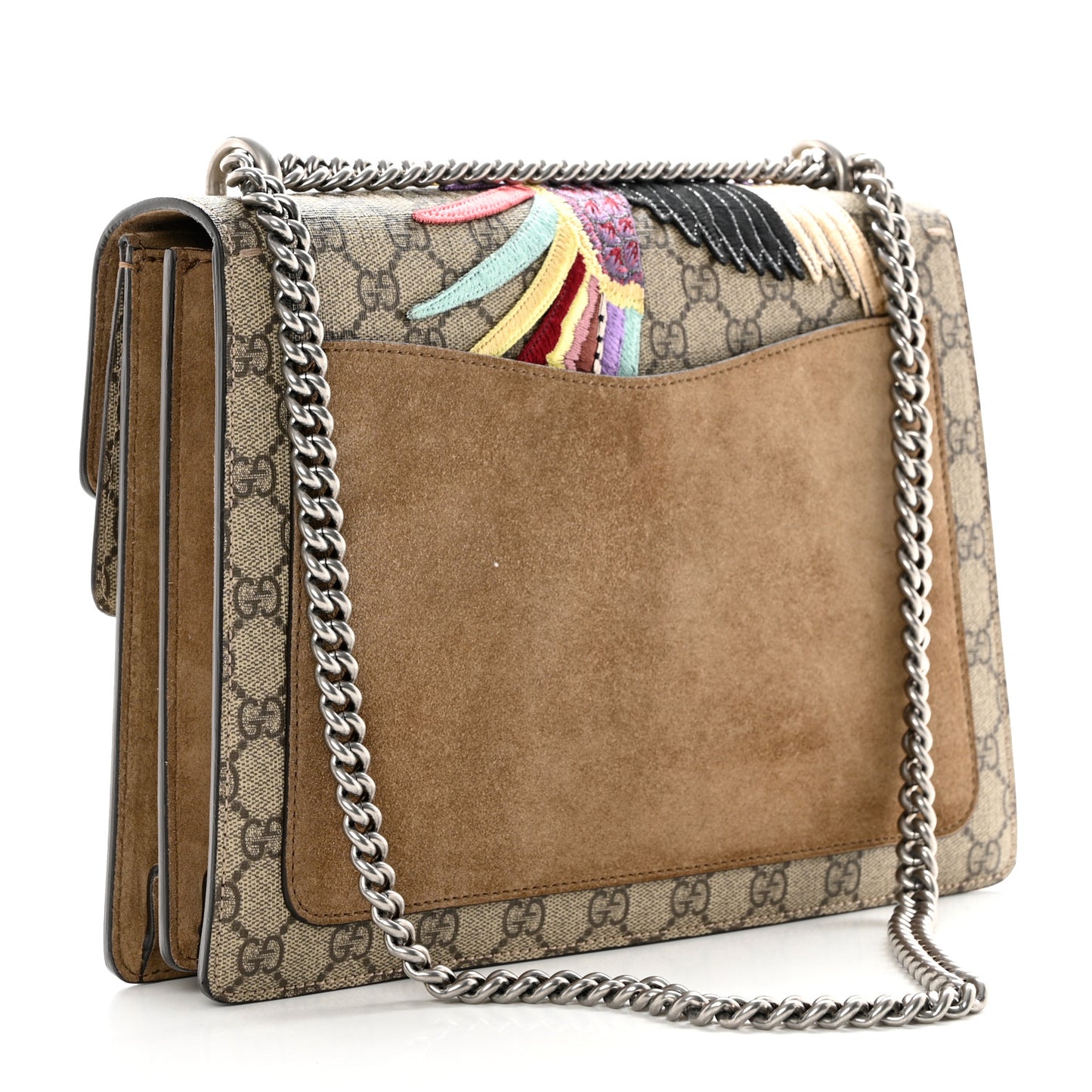GG Supreme Monogram Embroidered Medium Dionysus Shoulder Bag Taupe