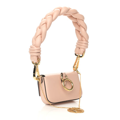 Fendi Shiny Nappa Braided Nano Baguette Maxi Handle Charm Light Rose 3 of 10