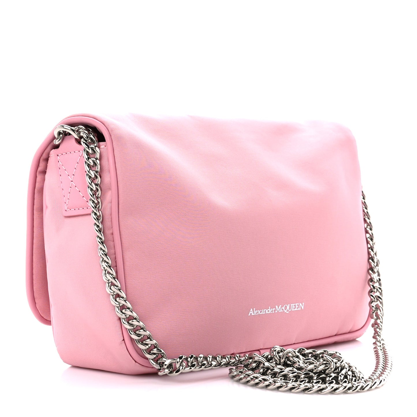 Nylon Skull Camera Crossbody Bag Pink