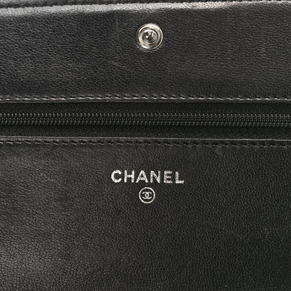 Chanel Lambskin Quilted Boy Wallet On Chain WOC Black 6 of 11