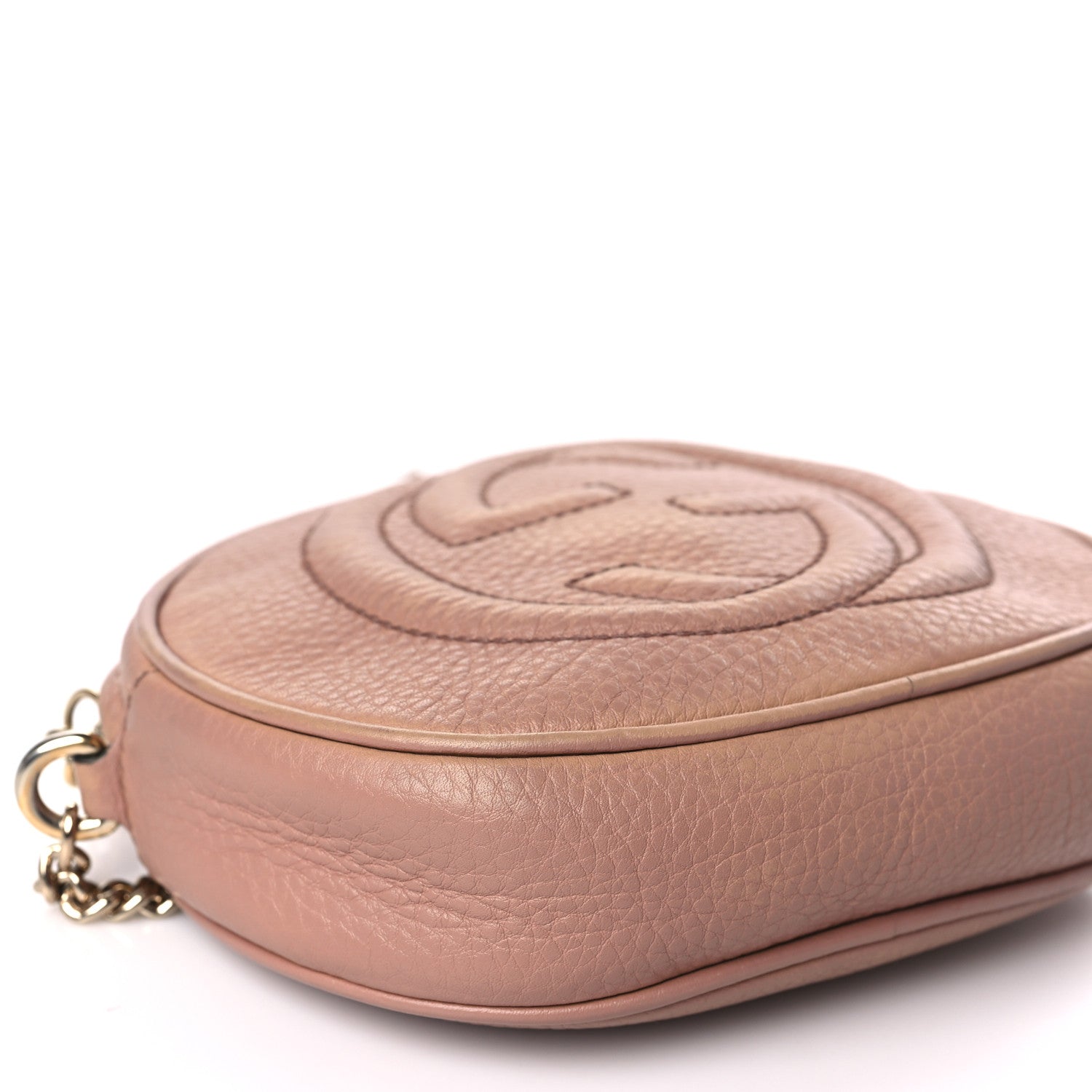 Gucci Pebbled Calfskin Mini Soho Chain Bag Camelia 9 of 10