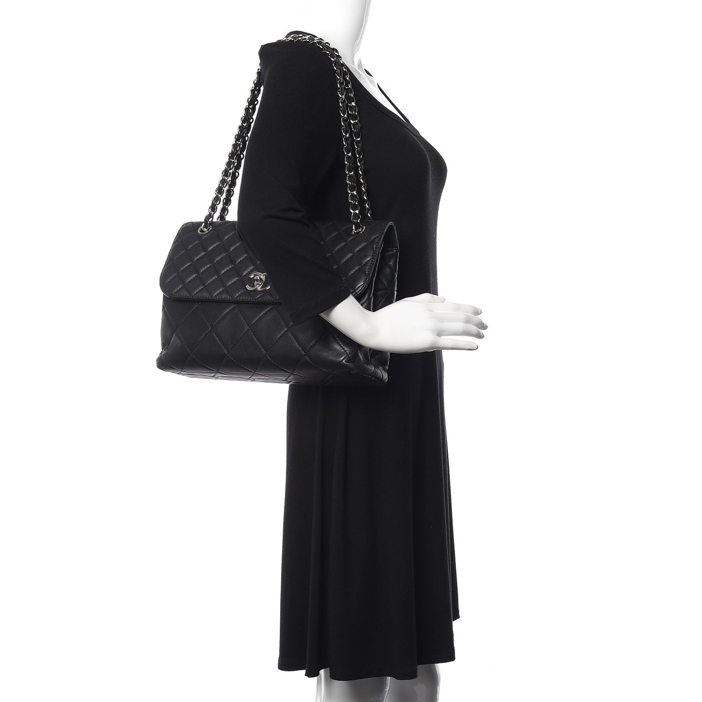 Calfskin Quilted In The Business Flap Bag Black