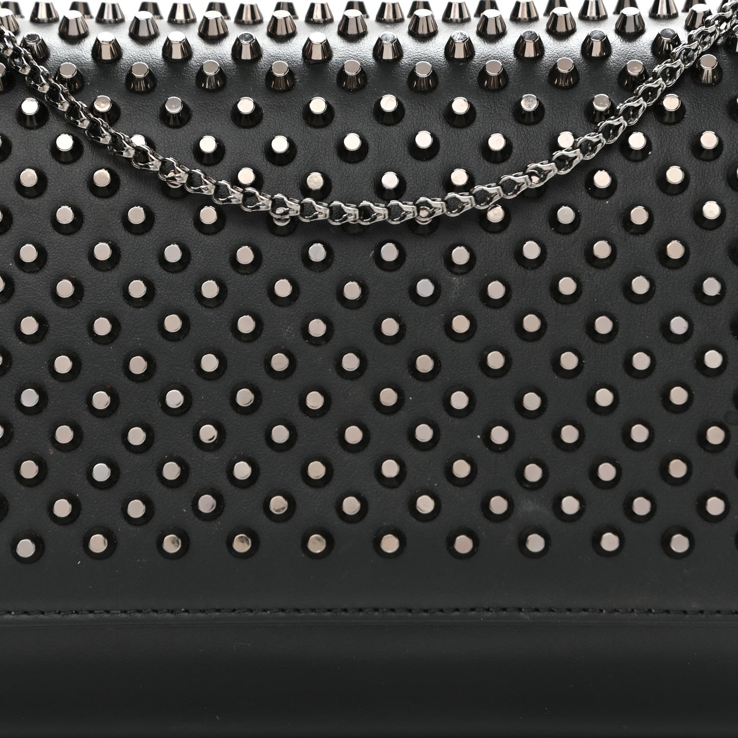 Calfskin Patent Spikes Paloma Clutch Black