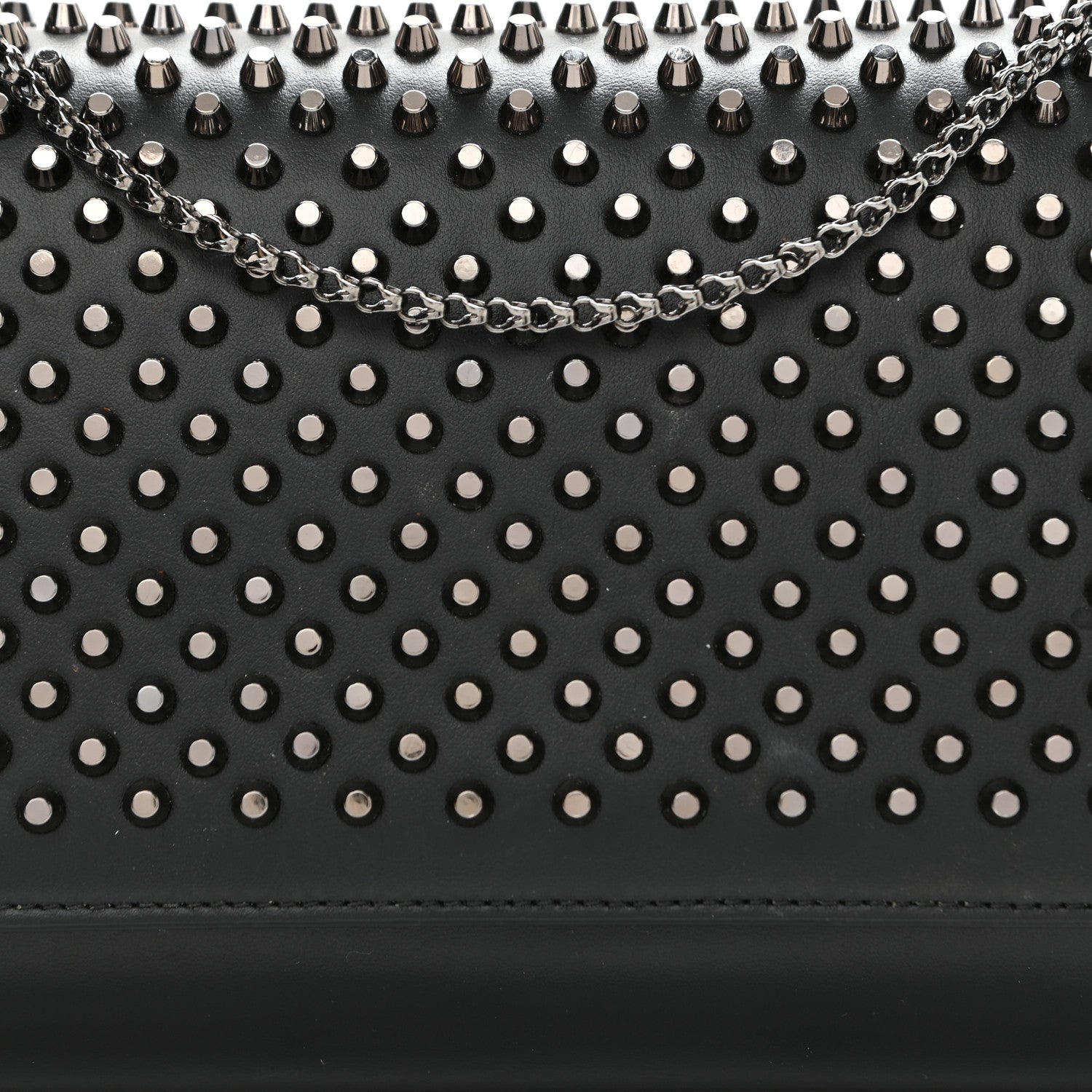 Christian Louboutin Calfskin Patent Spikes Paloma Clutch Black 8 of 10