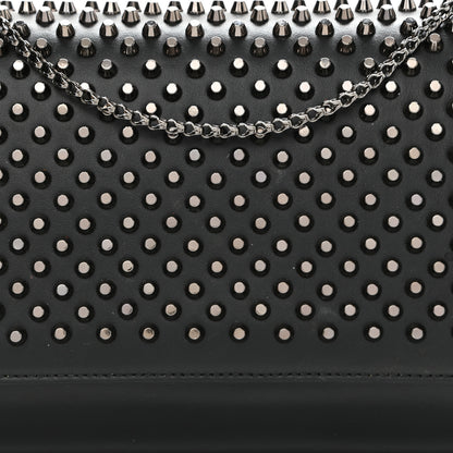 Christian Louboutin Calfskin Patent Spikes Paloma Clutch Black 8 of 10