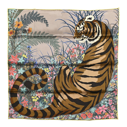 Hermes Silk Tyger Tyger Scarf 70 Beige Cendre Brun 1 of 6