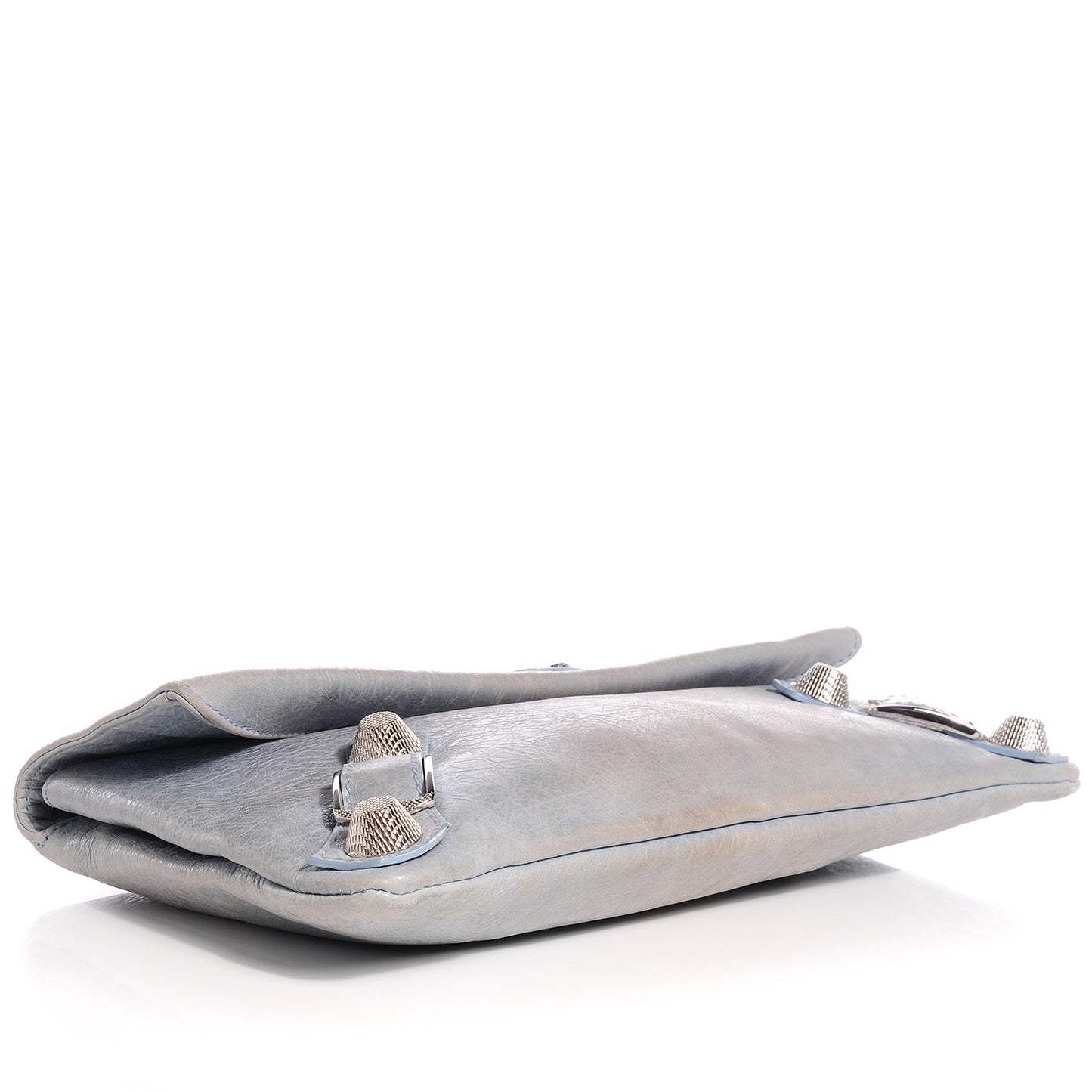 Agneau Giant 21 Silver Hardware Envelope Clutch Sky Blue