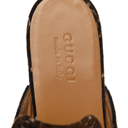 Gucci Velvet GG Monogram Mens Princetown Slippers 8 Brown 7 of 9