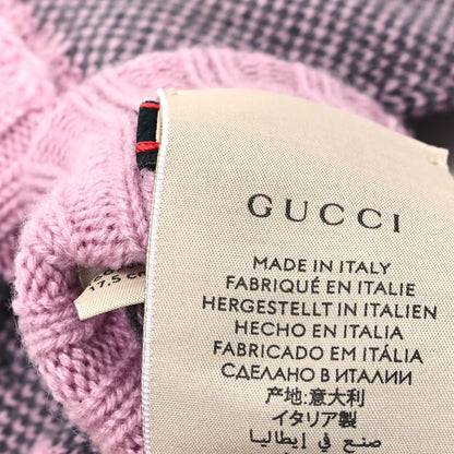 Gucci Cashmere Fingerless Gloves Logo S Graphite Pink 3 of 3
