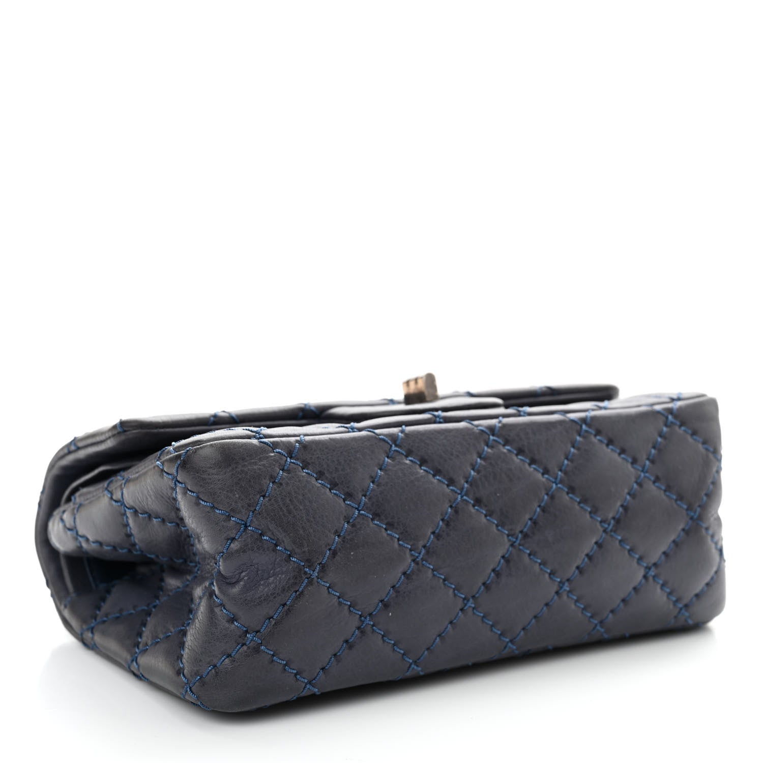 Chanel Aged Calfskin Quilted 2.55 Reissue Mini Flap Navy 4 of 17