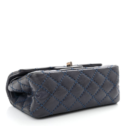 Chanel Aged Calfskin Quilted 2.55 Reissue Mini Flap Navy 4 of 17