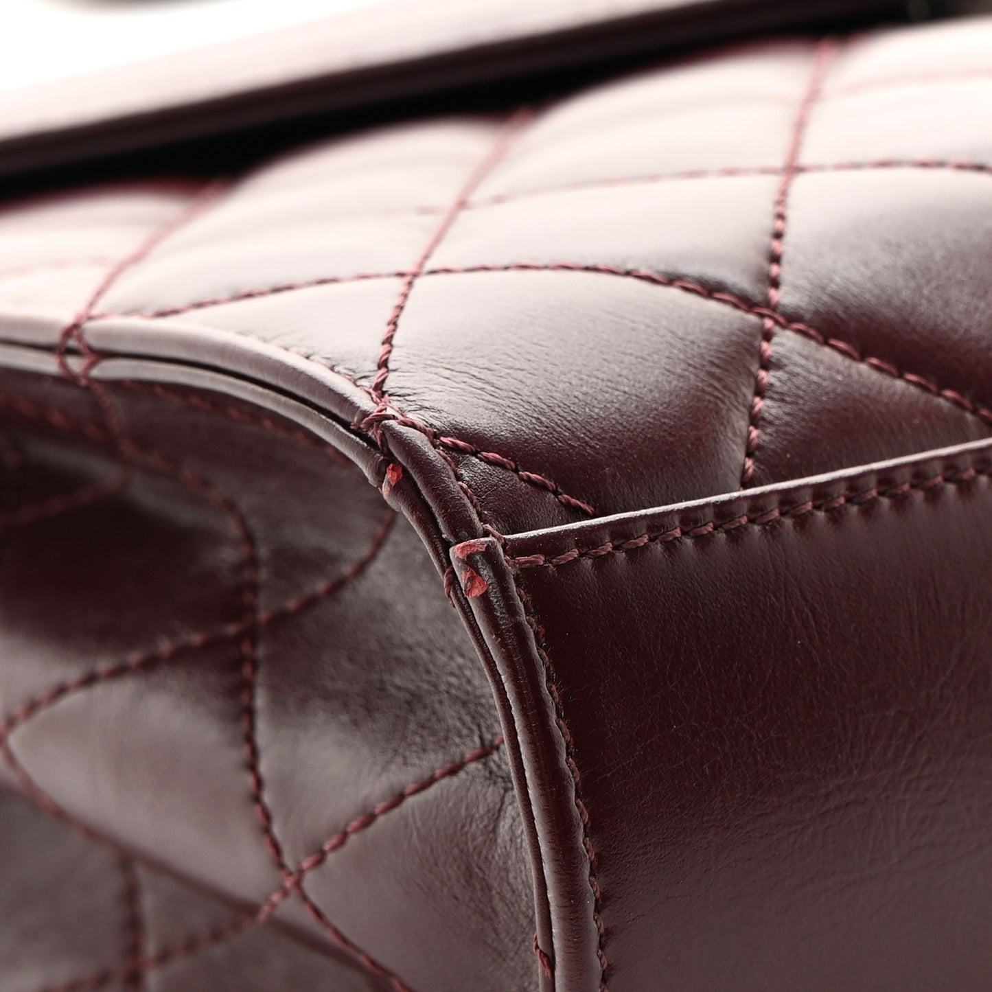 Calfskin Quilted Mad About Quilting Medium Flap Burgundy