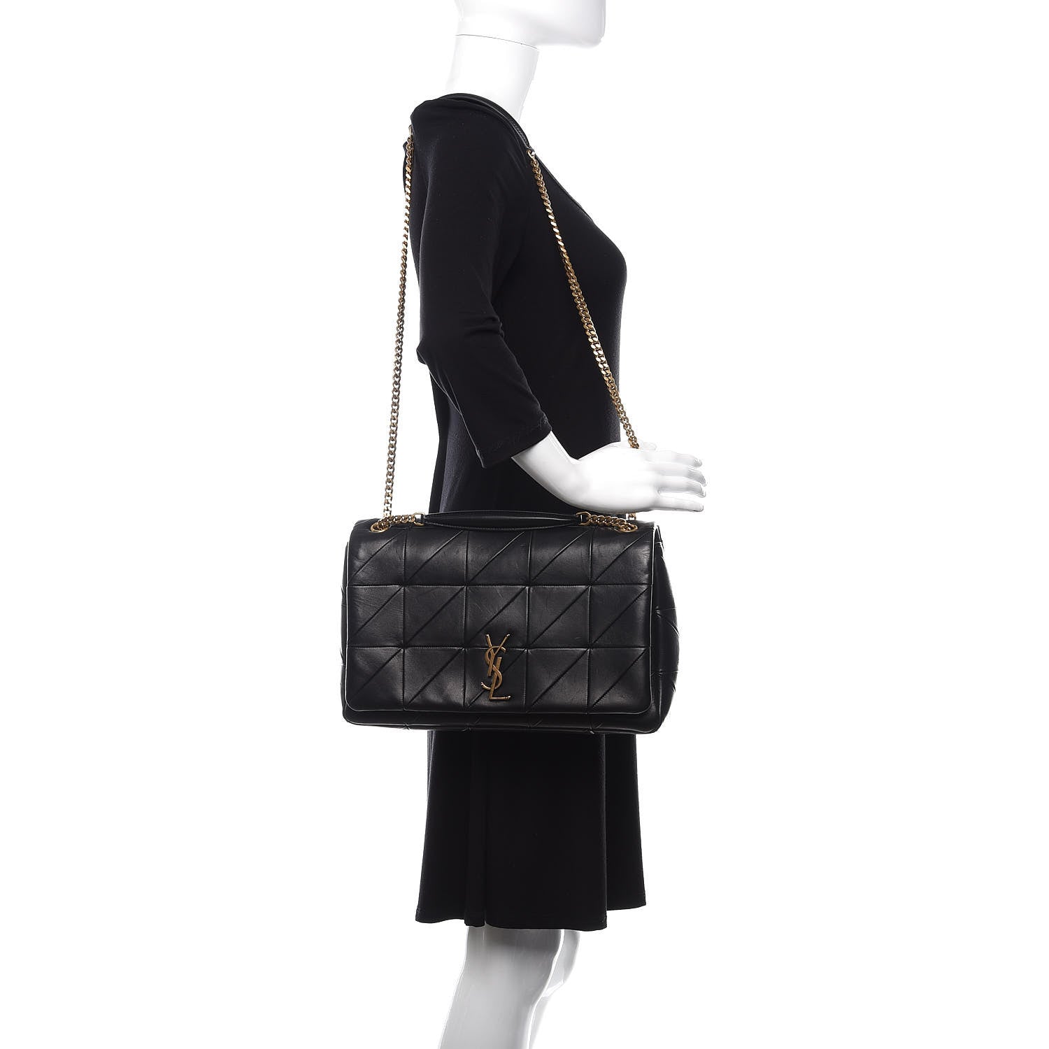 Saint Laurent Lambskin Patchwork Monogram Large Jamie Black 3 of 12