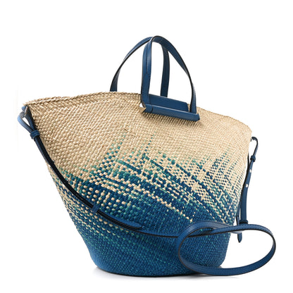 Jimmy Choo Raffia Degrade Macy Basket Tote Natural Butterfly Blue 2 of 8