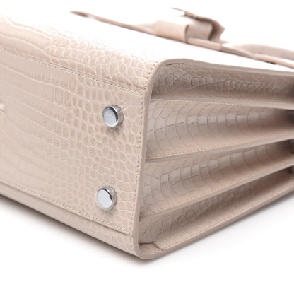 Saint Laurent Calfskin Crocodile Embossed Baby Sac De Jour Rose Antic 8 of 9