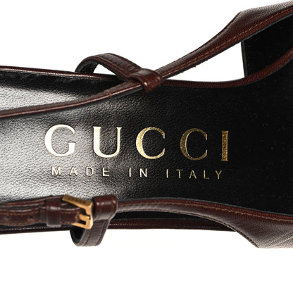 Gucci Calfskin Slingback Pumps 36.5 Dark Brown 9 of 10