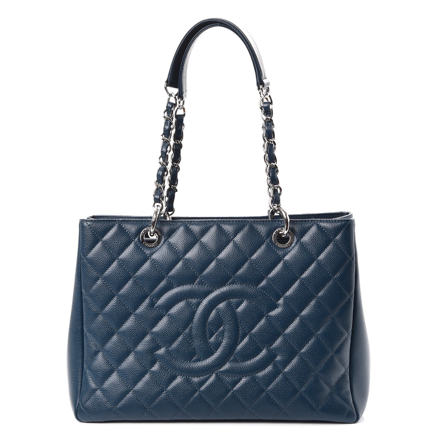 Chanel Caviar Grand Shopping Tote GST Dark Blue 1 of 12