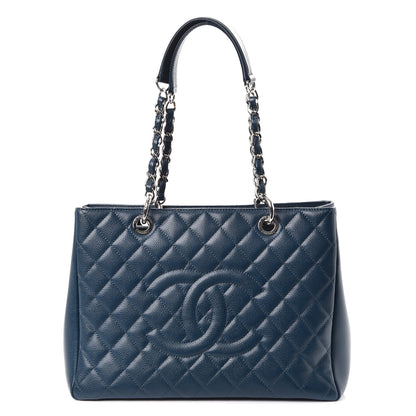 Chanel Caviar Grand Shopping Tote GST Dark Blue 1 of 12