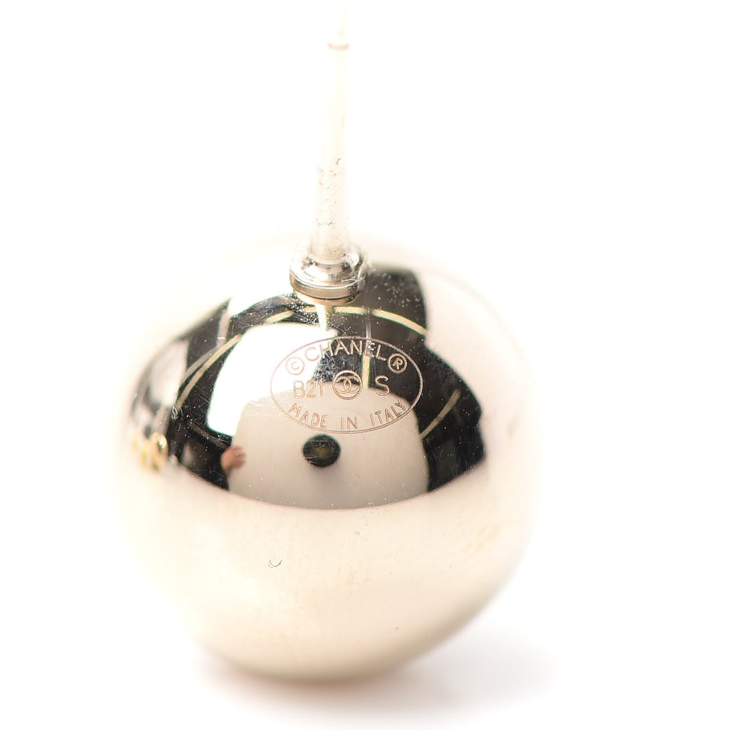 Metal Bead CC Stud Earrings Gold