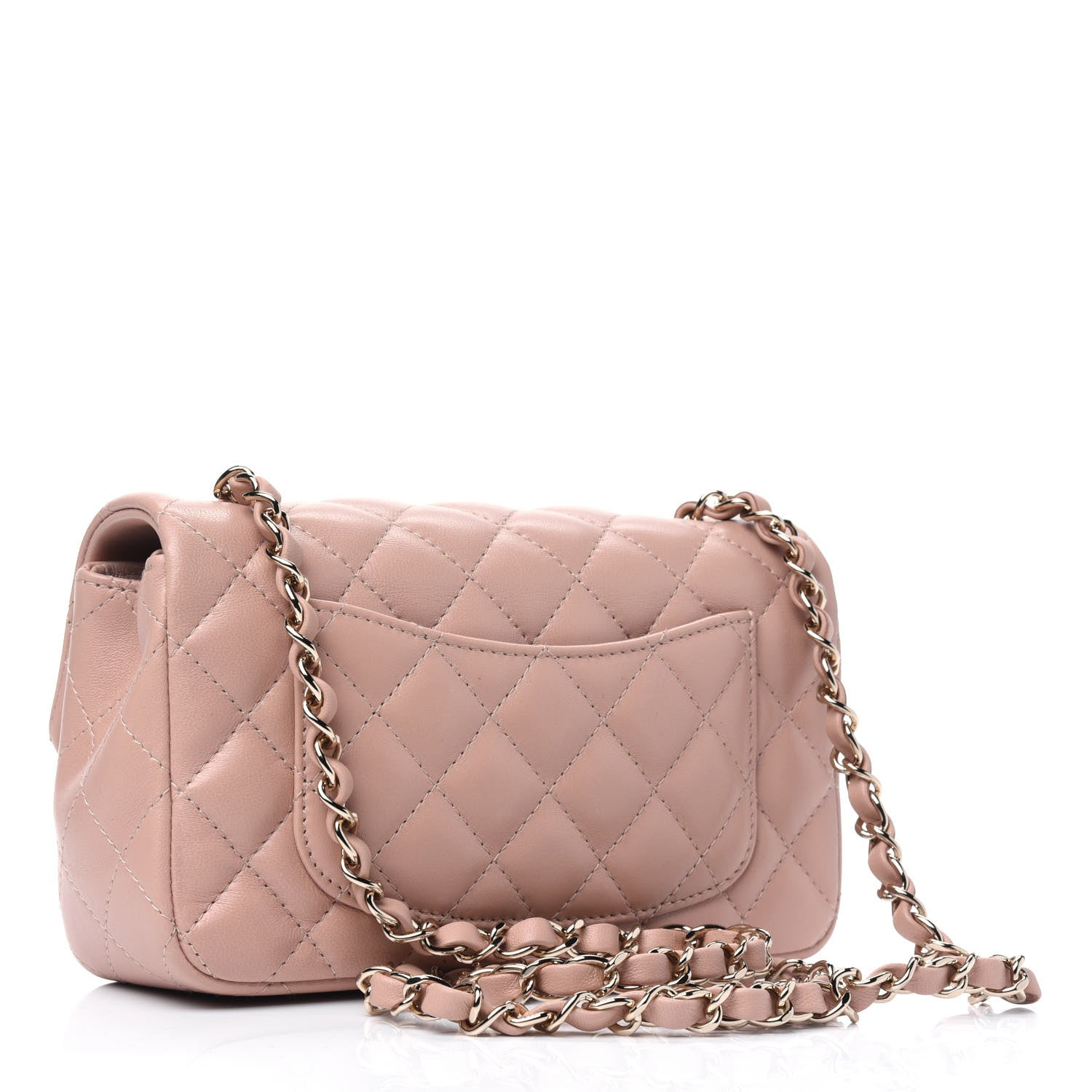 Chanel Lambskin Quilted Mini Rectangular Flap Beige 2 of 4