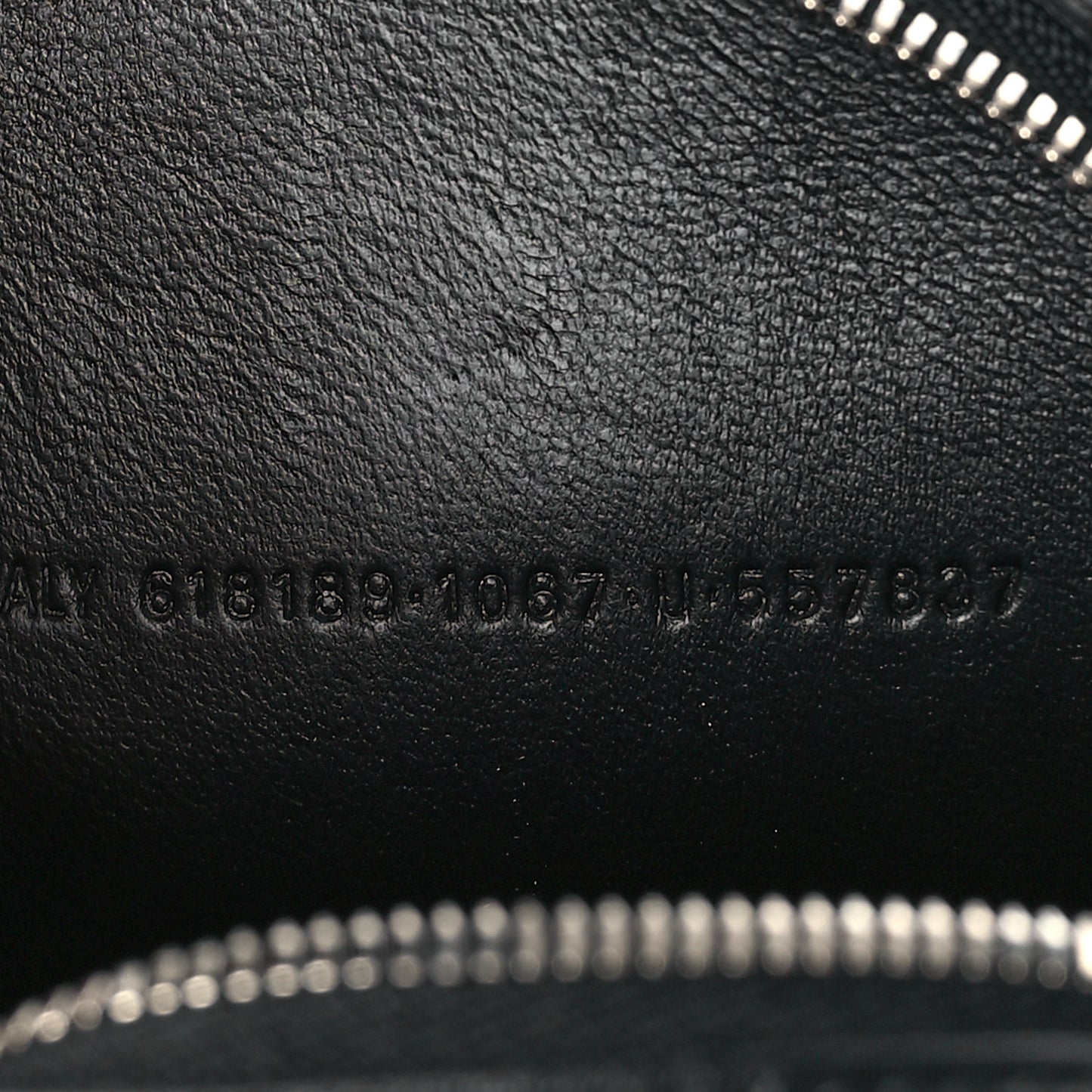 Calfskin Logo Print Cash Phone Holder Bag Black Red
