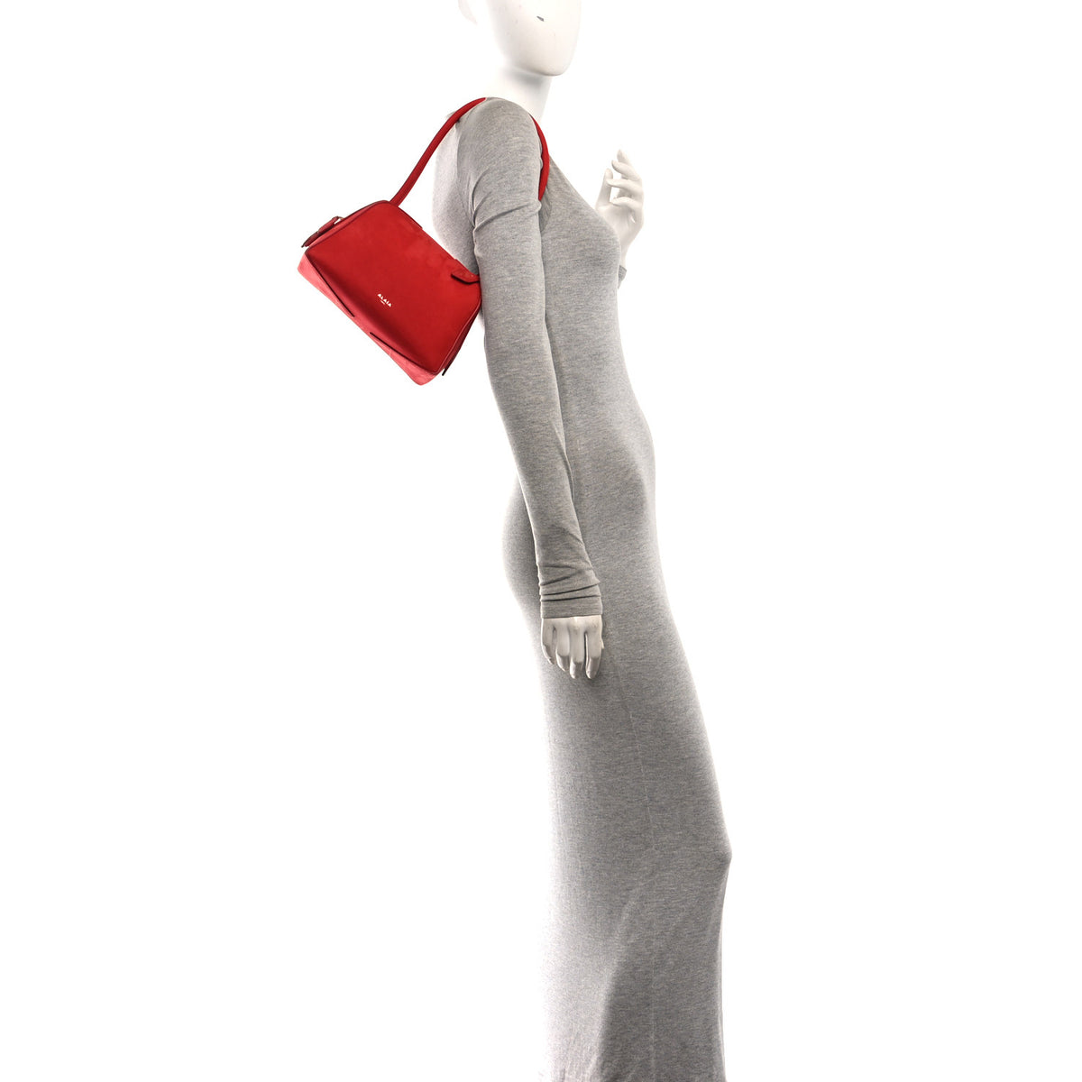 Alaia Suede Mini Le Bouledogue Bag Red 2 of 13