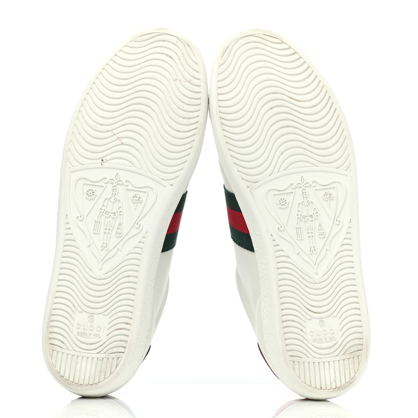 Calfskin Ayers Bee Embroidered Womens Ace Sneakers 38 White Green