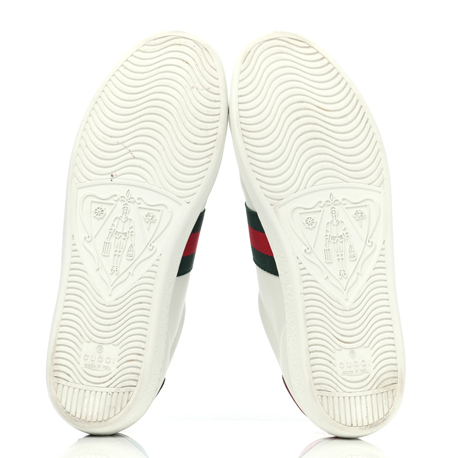 Gucci Calfskin Ayers Bee Embroidered Womens Ace Sneakers 38 White Green 4 of 4