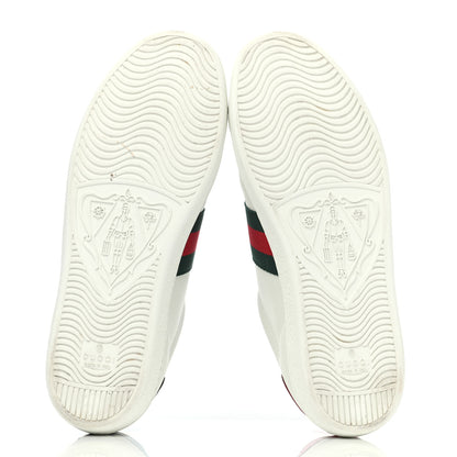 Gucci Calfskin Ayers Bee Embroidered Womens Ace Sneakers 38 White Green 4 of 4