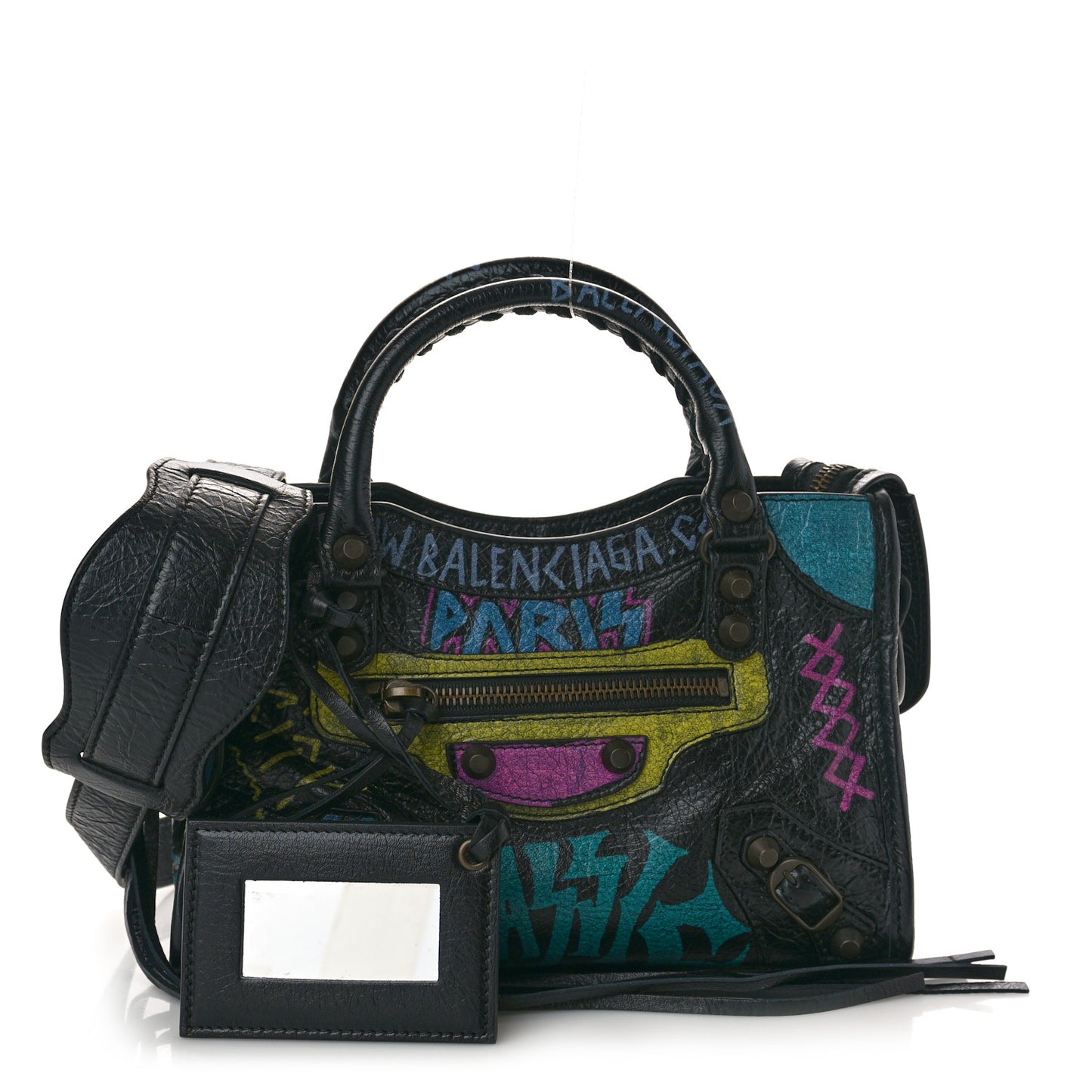 Agneau Arena Graffiti All Over Classic Hardware Mini City Black Multicolor