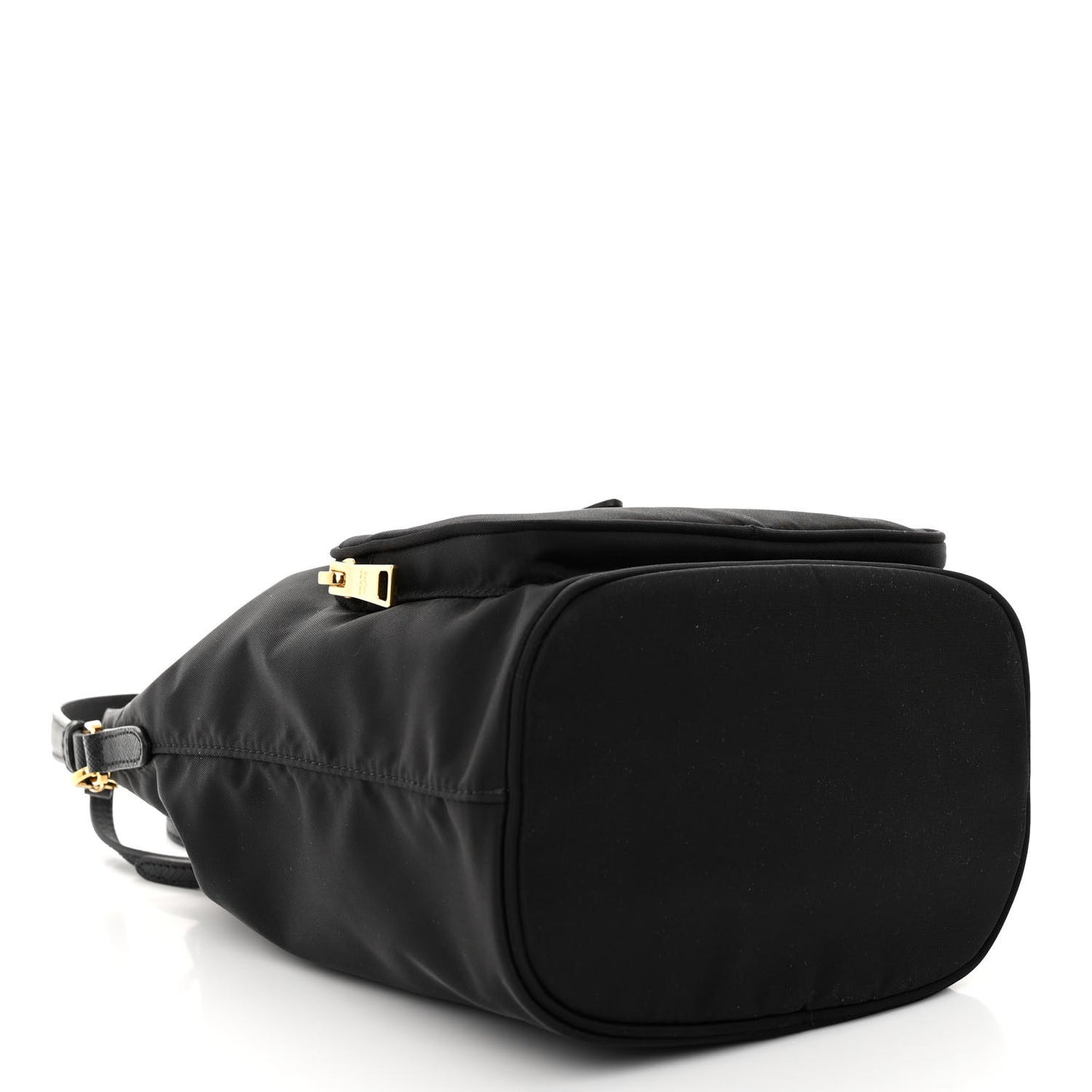 Saffiano Tessuto Nylon Mini Bucket Crossbody Bag Black