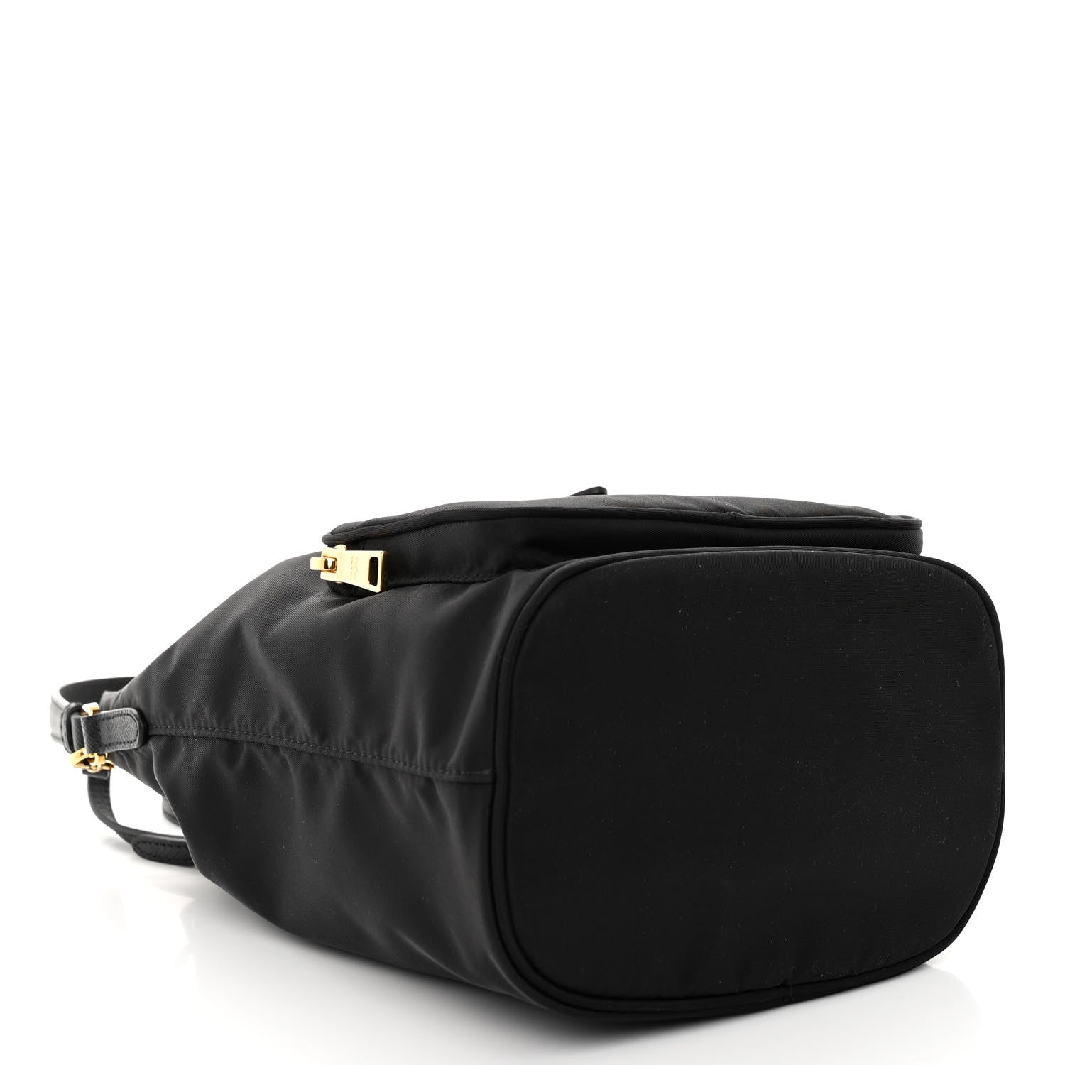 Prada Saffiano Tessuto Nylon Mini Bucket Crossbody Bag Black 4 of 9