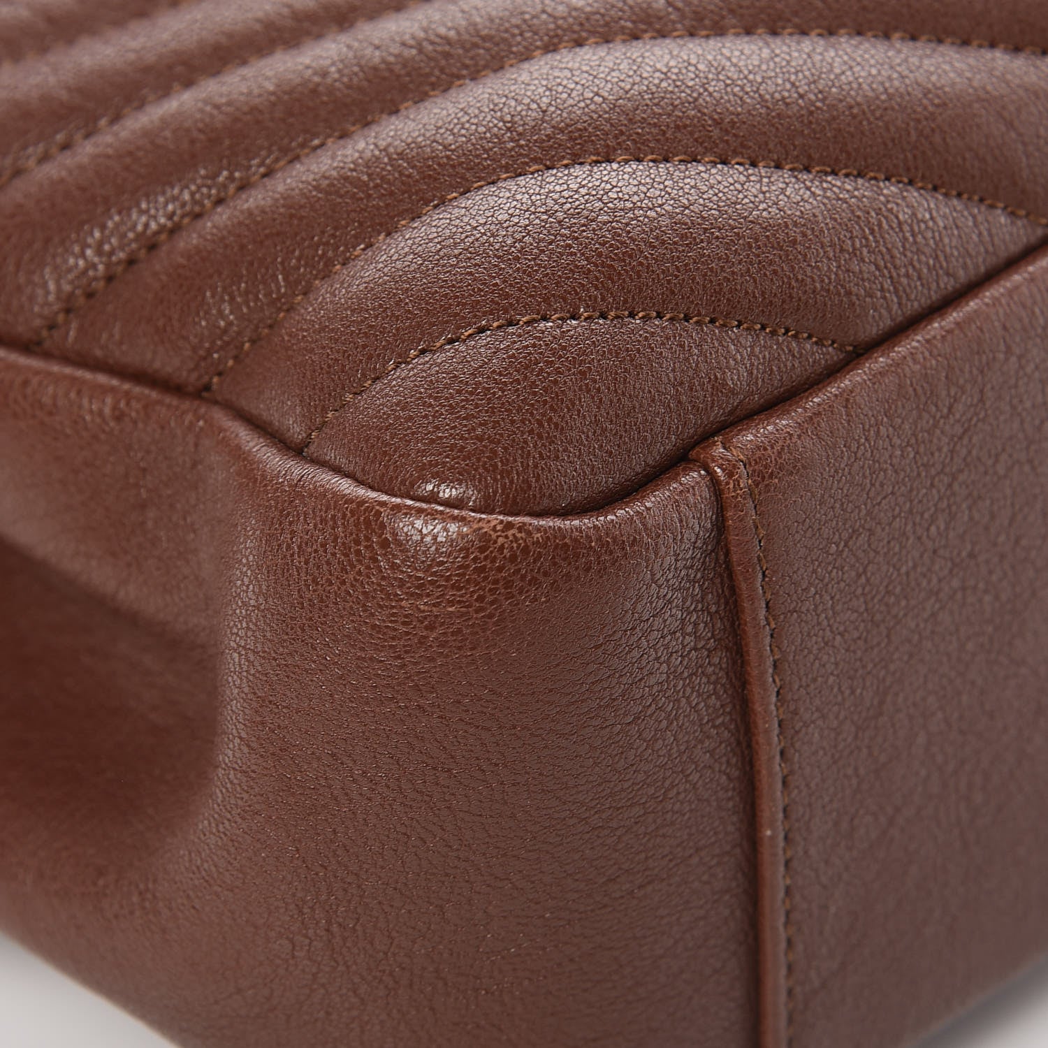 Saint Laurent Sheepskin Matelasse Chevron Monogram Large College Satchel Cognac 11 of 14