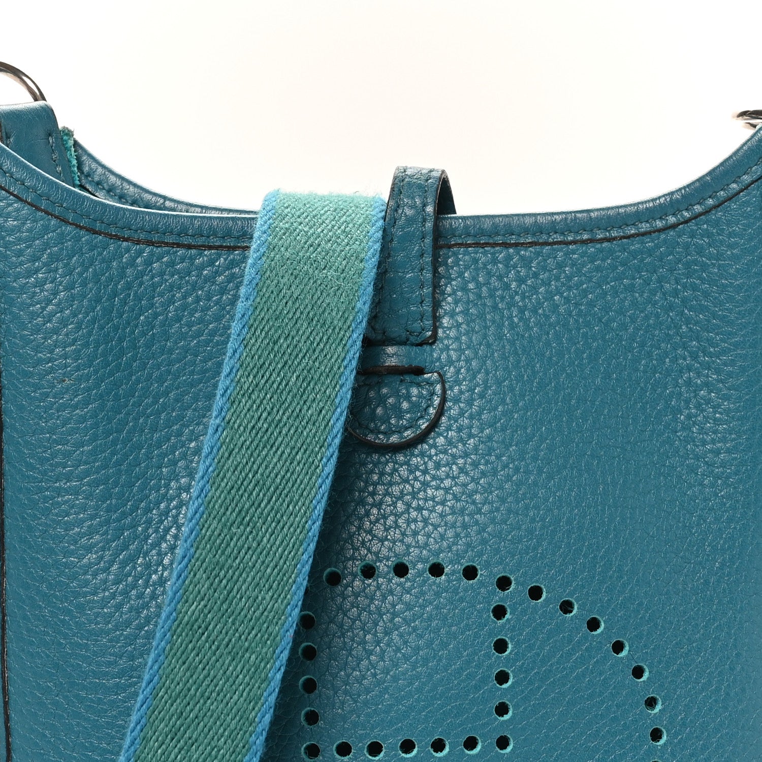 Hermes Taurillon Clemence Amazone Evelyne TPM Bleu Izmir Malachite 8 of 11